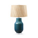 Positano Lamp with Shade 17-inch Papyrus, with Nickel, Azure Mist