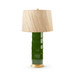 Saigon Lamp with Shade 17-inch Papyrus, with Gold, Dark Green