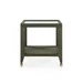 Isadora Tea Table with Glass Top, Deep Olive