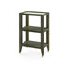Isadora Side Table with Glass Top, Deep Olive