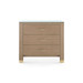 Camden 3-Drawer Side Table with Glass Top, Flax Brown