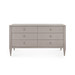 Morris Extra Large 6-Drawer, Taupe Gray and Satin Bronze