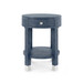 Dakota 1-Drawer Round Side Table, Washed Blue Steel