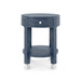 Dakota 1-Drawer Round Side Table, Washed Blue Steel