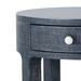 Dakota 1-Drawer Round Side Table, Washed Blue Steel