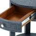 Dakota 1-Drawer Round Side Table, Washed Blue Steel