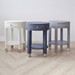 Dakota 1-Drawer Round Side Table, Washed Blue Steel