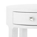 Dakota 1-Drawer Round Side Table, Cream