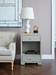 Fedor 2-Drawer Side Table, Moss Gray Tweed