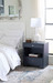 Frances 2-Drawer Side Table, Deep Navy