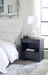 Frances 2-Drawer Side Table, Deep Navy