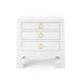Jacqui Grasscloth 3-Drawer Side Table, Chiffon White