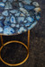 Jenay Side Table, Blue and Gold Leaf