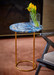 Jenay Side Table, Blue and Gold Leaf