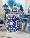 Jasper Square Jar, Blue and White
