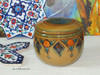 Hand painted Golden Brown Sugar Bowl with Lid
