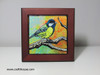 Bird Ceramic Tiles In Wooden | Hand-painted Enameled Clay Plate | Traditional Wall Decor - Luxury Handcrafted Art Craftihouse Dubai