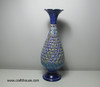 Three-quarter studio perspective capturing the elegant curves, scalloped lip finish, and balanced architectural contours of the 25 cm handcrafted decorative flower vase.