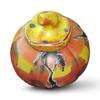 Hand painted soapstone sugar bowl with pumpkin design