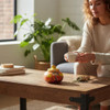 The soapstone sugar bowl displayed as a functional kitchen accessory, highlighting the elegance of its pumpkin-inspired design.