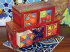 Exclusive Hand-painted Indian 5 Drawer Chest - Assorted Pattern Shelf - Kitchen Fine Craftsmanship Detail
