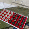 Luxury set of backgammon chips and dices 1.25  inches (3cm) Artisan Detail Shot