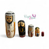 Craftihouse branded Arabic family nesting dolls, an artistic and cultural wooden souvenir set perfect for decor or gifting.