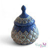 Artistic copper sugar bowl – enamel painted handmade gift