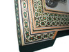A luxurious wall-hanging display featuring an authentic Omani Khanjar set inside a finely crafted Khatamkari mosaic wooden frame.