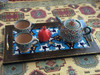 Wooden-ceramic Tray With Tile | Hand-painted Enameled Clay Plate | Traditional Wall Decor - Luxury Handcrafted Art Craftihouse Dubai
