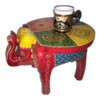 Hand Painted Elephant Side Table Elephant Stool. | High-end Boutique Souvenir | Crafted In Dubai - Luxury Handcrafted Art Craftihouse Dubai