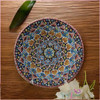 Handmade Enamel  clay Plate . embossed and textured wall hanging plate