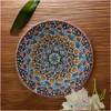 Traditional Handmade Enamel clay Plate . embossed and textured wall hang... - Luxury Handcrafted Art Craftihouse Dubai