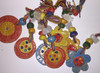Colourful handmade ceramic wall hanging flowers 5-8cm home decor birthday gift