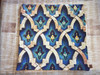A 45x45 cm velvet cushion cover featuring a blue and white traditional ethnic tile pattern print.