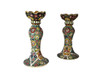 Handcrafted set of 2 pcs Textured embossed ceramic candle holder – Luxur... - Luxury Handcrafted Art Craftihouse Dubai