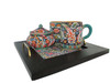 Exclusive Handcrafted A set of handmade wooden-ceramic tea serving tray with 2 mug... Fine Craftsmanship Detail