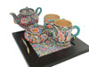 Exclusive Handcrafted A set of handmade wooden-ceramic tea serving tray with 2 mug... Fine Craftsmanship Detail