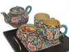 Artisan Handcrafted A set of handmade wooden-ceramic tea serving tray with 2 mug... High-Resolution Product Shot