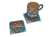 A premium Craftihouse set of four square ceramic coasters, perfect for bringing a playful yet sophisticated touch to your table decor.