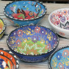 Hand-painted Turkish Iznik ceramic bowl 12cm Çini floral design Mediterranean serving bowl