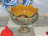Artisan Handcrafted Hand enamel painted Pedestal fruit Bowl High-Resolution Product Shot