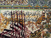 Artisan A cute machine made carpet with brown frame with islamic verses.(4 Qol) High-Resolution Product Shot