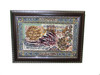 Exclusive A cute machine made carpet with brown frame with islamic verses.(4 Qol) Fine Craftsmanship Detail