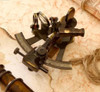 Exclusive Uae Antique Finished Brass Sextant Fine Craftsmanship Detail