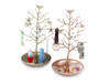 Luxury Birds & tree Earrings Necklace Jewelry Display Metal Stand , Birds Tree Organizer Holder Black Premium Design Showcase