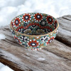 Hand-painted textured embossed ceramic bowl 15cm assorted patterns Turkish pottery gift