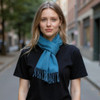 Artisan Blue Cashmere Blend Scarf – Unisex Fashion Scarf, Soft Cozy Shawl & Winter Wrap High-Resolution Product Shot