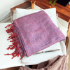 Exclusive Handmade Nepalese Cashmere Throw Blanket – Pink Pattern, 270x135 cm | Sustainable Gift for Her Fine Craftsmanship Detail