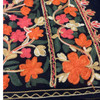 Stunning Black floral pattern  Embroidered Shawl , handmade silk embroidered on cotton